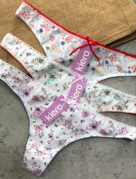 [KIE2671] PACK X3 COLALES DE ALGODÓN Y LYCRA ESTAMPADA FLORES