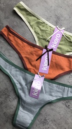 [KIE2051] PACK X3 COLALES DE ALGODÓN Y LYCRA FANTASIA PUNTITOS