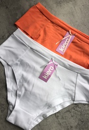 [KIE2194] PACK X2 TIRO CORTO DE ALGODÓN Y LYCRA LISA CON CINTURA DOBLE