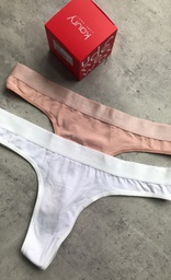 [KAU4015] PACK X2 COLALES DE ALGODÓN CON ELASTICO ROSA Y BLANCA
