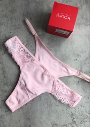 [KAU4017] PACK X2 REGULABLE LISA DE ALGODON Y COLALES CON PUNTILLA ROSA