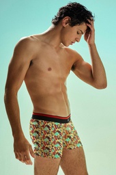 [G33221] BOXER DE ALGODON Y LYCRA ESTAMPADO &quot;CORAL&quot;