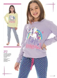 [WOL272] DESCUENTO 15% LIQUIDACION DE TEMPORADA!  INV. PIJAMA INVIERNO DE JERSEY "LOOK FOR RAINBOW"