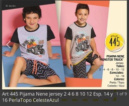 [WOL445] VER. PIJAMA DE JERSEY &quot;MONSTER TRUCK&quot;