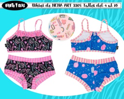 [VYO3308] MALLA BIKINI NENA ESTAMPADO HELADOS, NAVE ESPACIAL Y MULTI OBJETOS. 